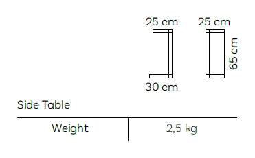Rozměrové schéma – Teak Side Table