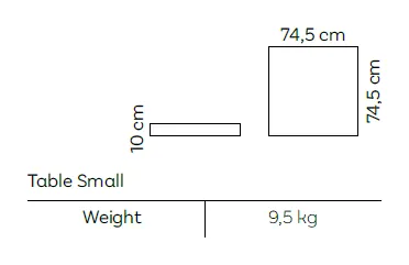 Rozměrové schéma – Teak Table Small